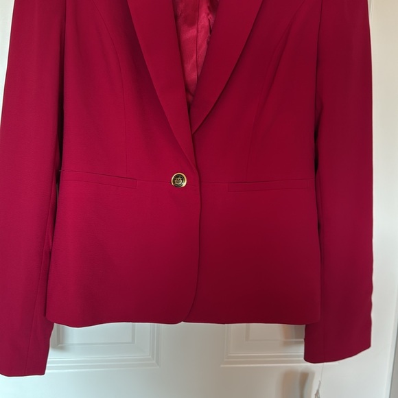 Anne Klein Raspberry Color Blazer Structured Suit Jacket - Picture 4 of 6